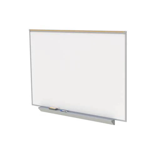 144.5" x 48.5" Aluminum Frame Premium Porcelain Magnetic Whiteboard - 1" Maprail, 4 Markers & Eraser