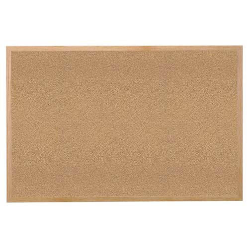144.5" x 48.5" Wood Frame Natural Cork Tackboard