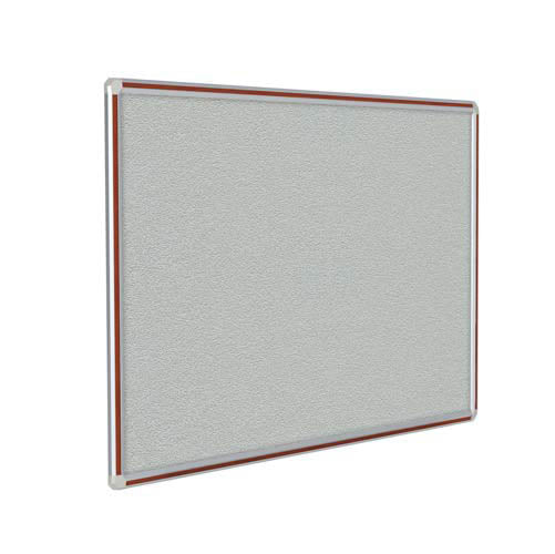 144" x 48" DecoAurora Aluminum Frame Gray Vinyl Tackboard - Cherry Trim