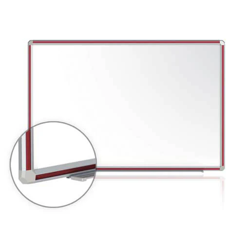 144" x 48" DecoAurora Aluminum Frame Porcelain Magnetic Whiteboard - Cherry Trim