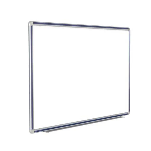 144" x 48" DecoAurora Aluminum Frame Porcelain Magnetic Whiteboard - Navy Blue Trim