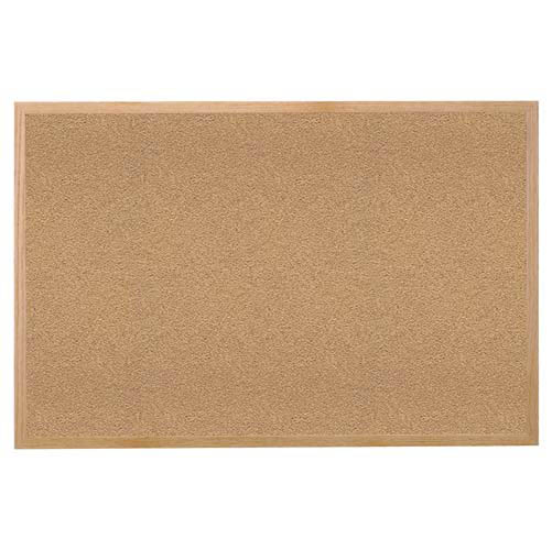 36" x 24" Wood Frame Natural Cork Tackboard