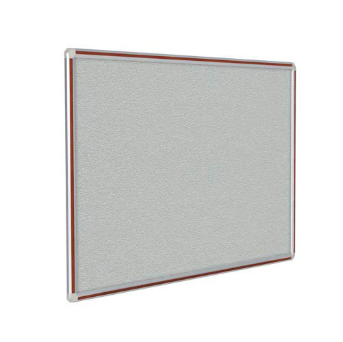 48" x 48" DecoAurora Aluminum Frame Gray Vinyl Tackboard - Cherry Trim