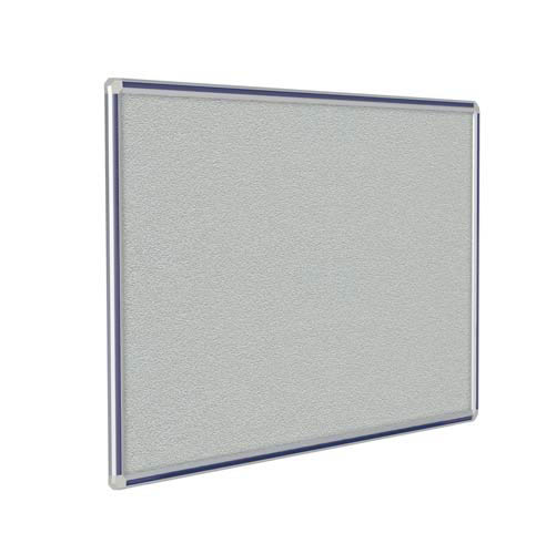 48" x 48" DecoAurora Aluminum Frame Gray Vinyl Tackboard - Navy Blue Trim