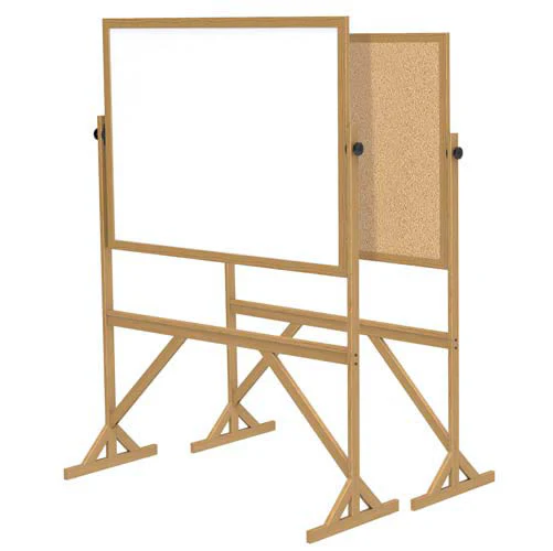 53.25" x 72.125" Wood Frame Reversible Acrylate Marker/Natural Cork