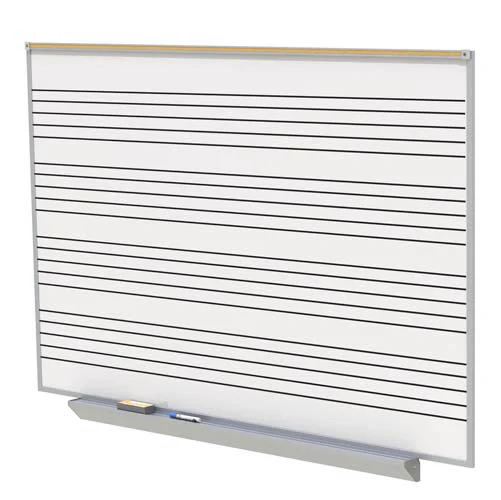 72.5" x 48.5" A2M Style Porcelain Magnetic Whiteboard with Music Staff w/ 4 Markers & Eraser