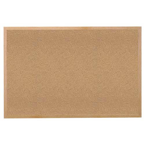 72.5" x 48.5" Wood Frame Natural Cork Tackboard