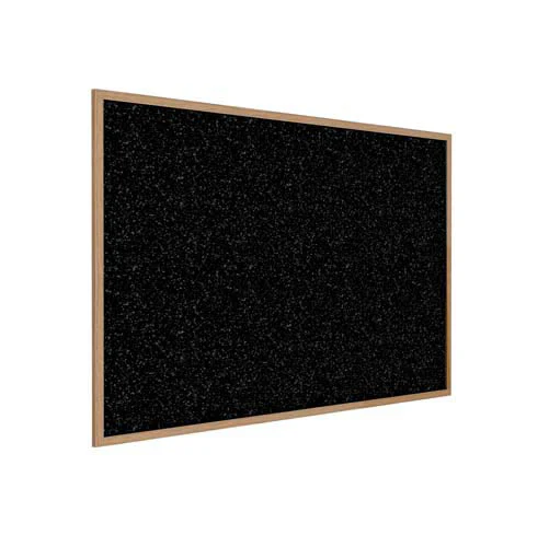 72.5" x 48.5" Wood Frame, Oak Finish Recycled Rubber Tackboard - Tan Speckled