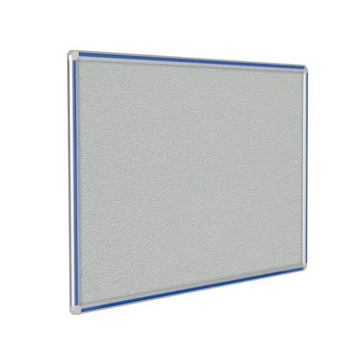 72" x 48" DecoAurora Aluminum Frame Gray Vinyl Tackboard - Royal Blue Trim