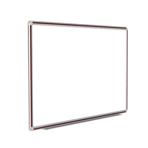 96" x 48" DecoAurora Aluminum Frame Porcelain Magnetic Whiteboard - Mahogany Trim