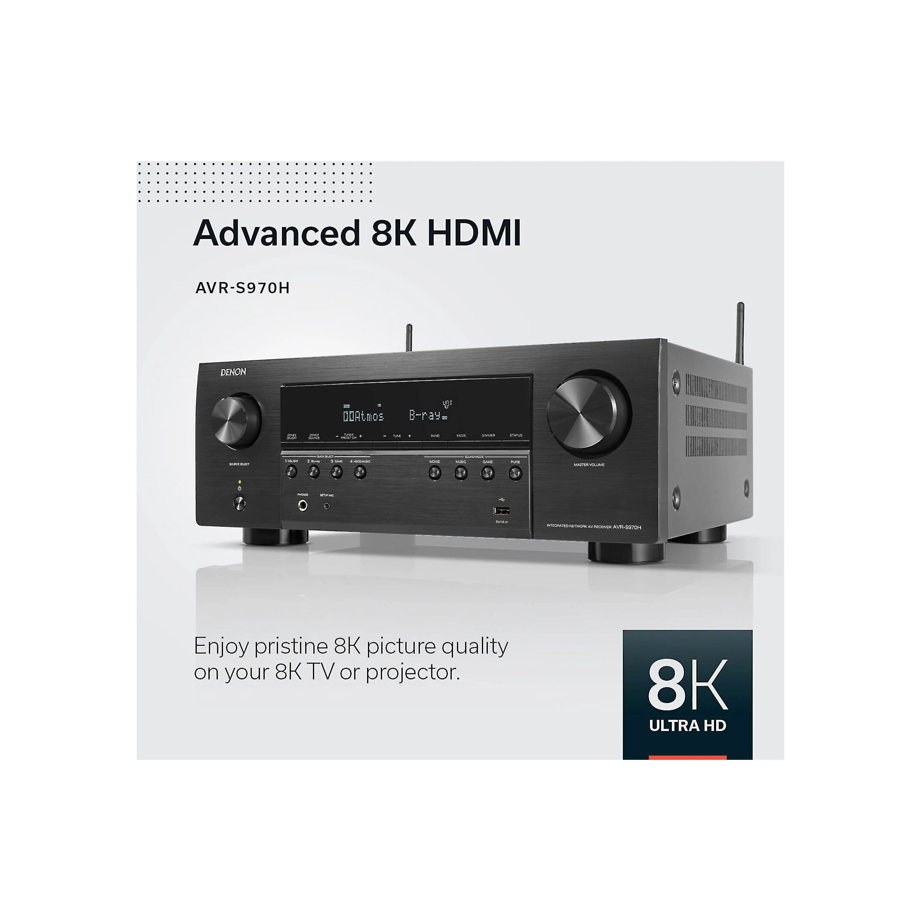 Denon AVR-S970H 7.2-channel home theater receiver with Dolby Atmos, Bluetooth, Apple AirPlay 2, and Amazon Alexa compatibility - AVR-S970H - Image 10