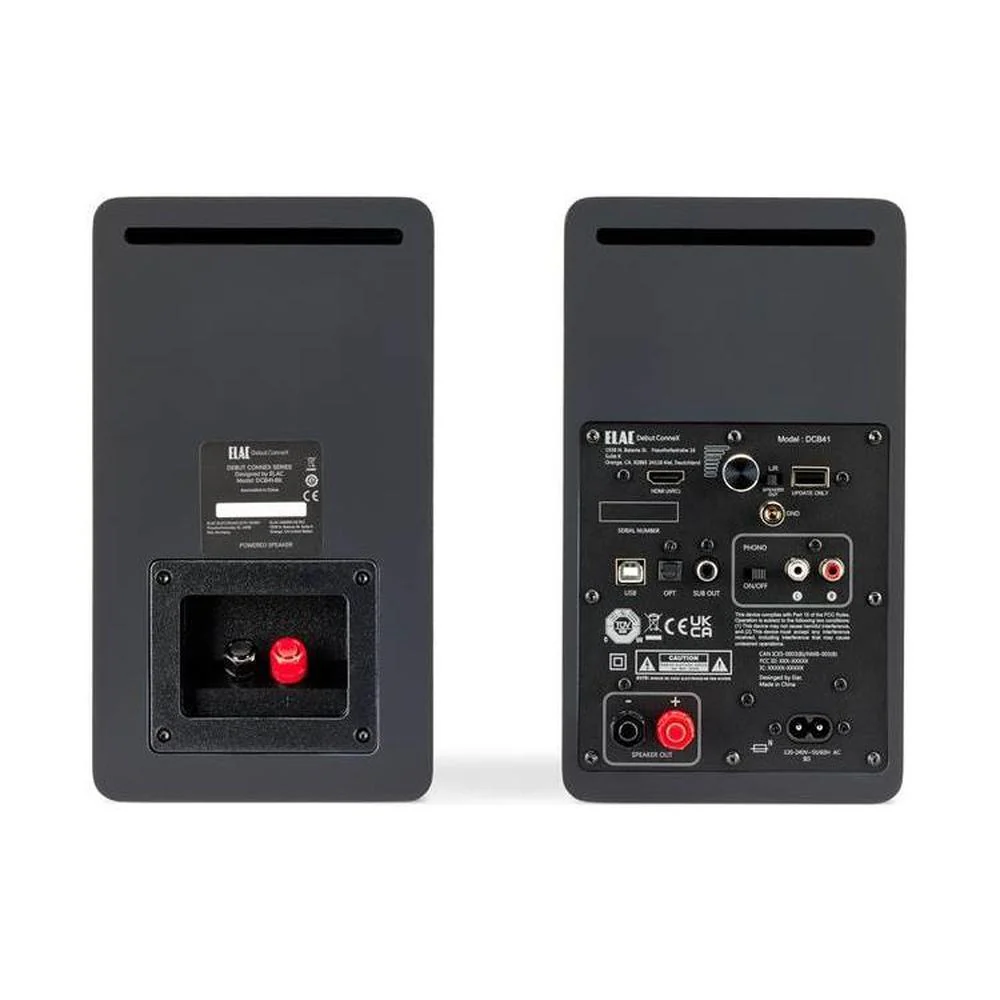ELAC Debut ConneX DCB41 Powered bookshelf speakers with Bluetooth, HDMI and built-in phono preamp (Walnut) - (Pair) - Image 2