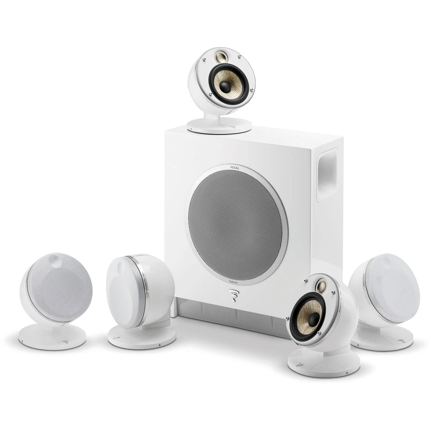 Focal Dôme Flax 5.1 Surround Sound System with Sub Air Wireless Subwoofer (White) - Image 2