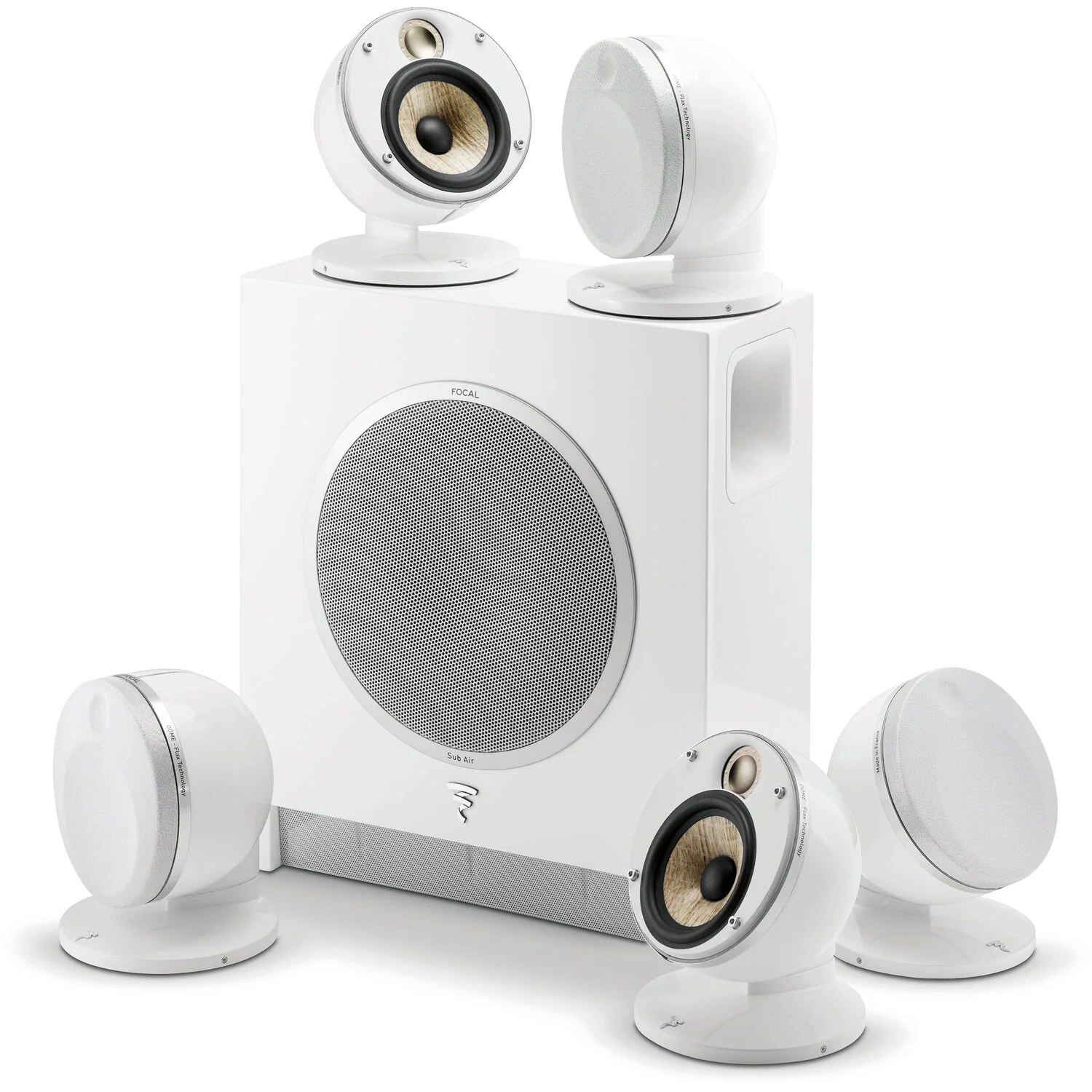 Focal Dôme Flax 5.1 Surround Sound System with Sub Air Wireless Subwoofer (White) - Image 3