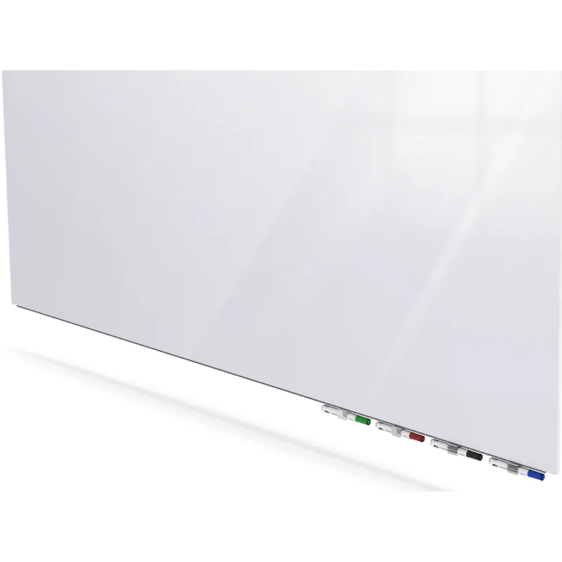 Ghent ARIASN48WH Aria 4'H x 8'W Low Profile 1/4" Glassboard - Horizontal White-4 Markers, Eraser - Image 3
