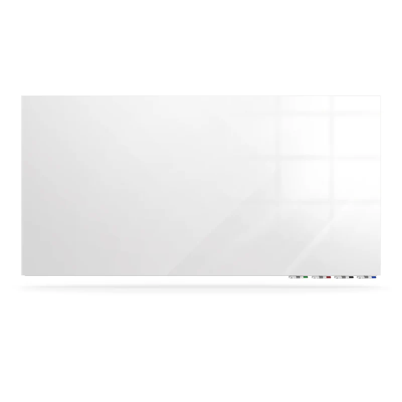 Ghent ARIASN64WH Aria 6'H x 4'W Low Profile 1/4" Glassboard - Vertical White - 4 Markers and Eraser - Image 2