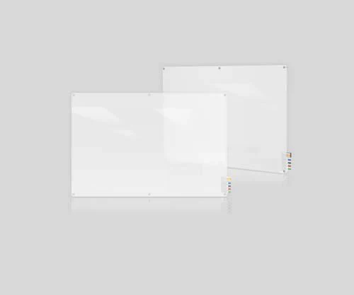 Ghent HMYRN48FR 4'x8' Harmony Frosted Glass Board - Radius Corners - 4 Markers and Eraser