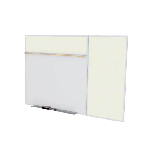 Ghent-SPC410B-V-185 - 4'x10' Style B Combination - Porcelain Magn Whtbd / Vinyl Fabric Bull - Ivory