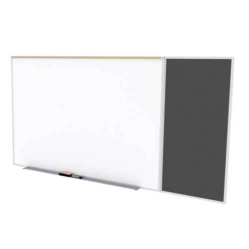 Ghent-SPC410C-ATR-BK - 4'x10' Style C Combination - Porc Magn Whtbd / Recyc Rubber Bull - Black