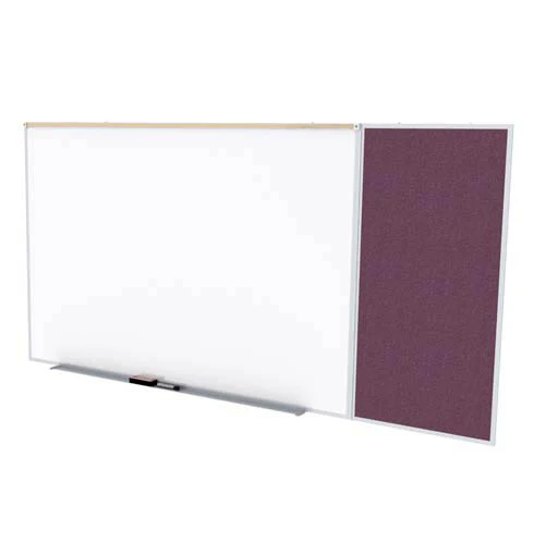 Ghent-SPC410C-V-187 - 4'x10' Style C Combination - Porcelain Magn Whtbd / Vinyl Fabric Bull - Berry