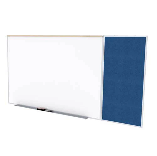 Ghent-SPC412C-V-195 - 4'x12' Style C Combination - Porcelain Magn Whtbd / Vinyl Fabric Bull - Navy