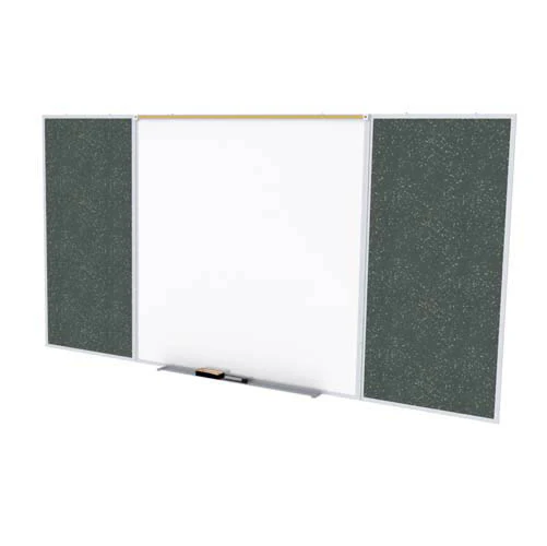 Ghent-SPC412D-ATR-TN - 4'x12' Style D Combination-Porc Magn Whtbd / Recyc Rubber Bull - Tan Speckled