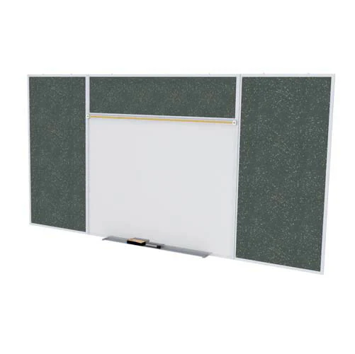 Ghent-SPC412E-ATR-TN - 4'x12' Style E Combination-Porc Magn Whtbd / Recyc Rubber Bull - Tan Speckled