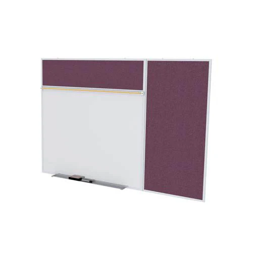 Ghent-SPC416B-V-187 - 4'x16' Style B Combination - Porcelain Magn Whtbd / Vinyl Fabric Bull - Berry