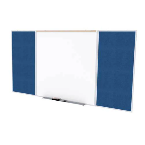 Ghent-SPC416D-V-195 - 4'x16' Style D Combination - Porcelain Magn Whtbd / Vinyl Fabric Bull - Navy