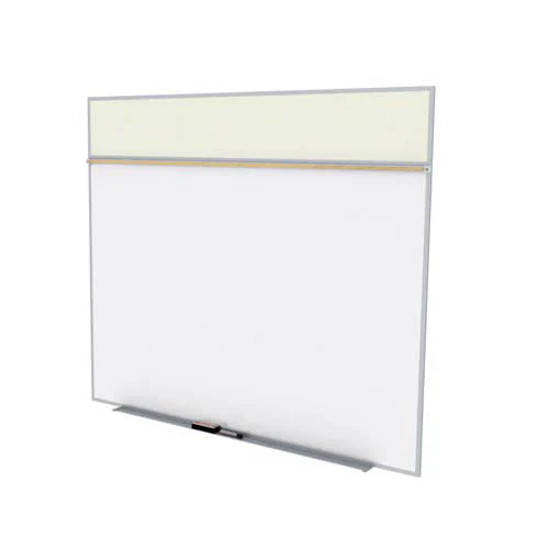 Ghent-SPC512A-V-185 - 5'x12' Style A Combination - Porcelain Magn Whtbd / Vinyl Fabric Bull - Ivory