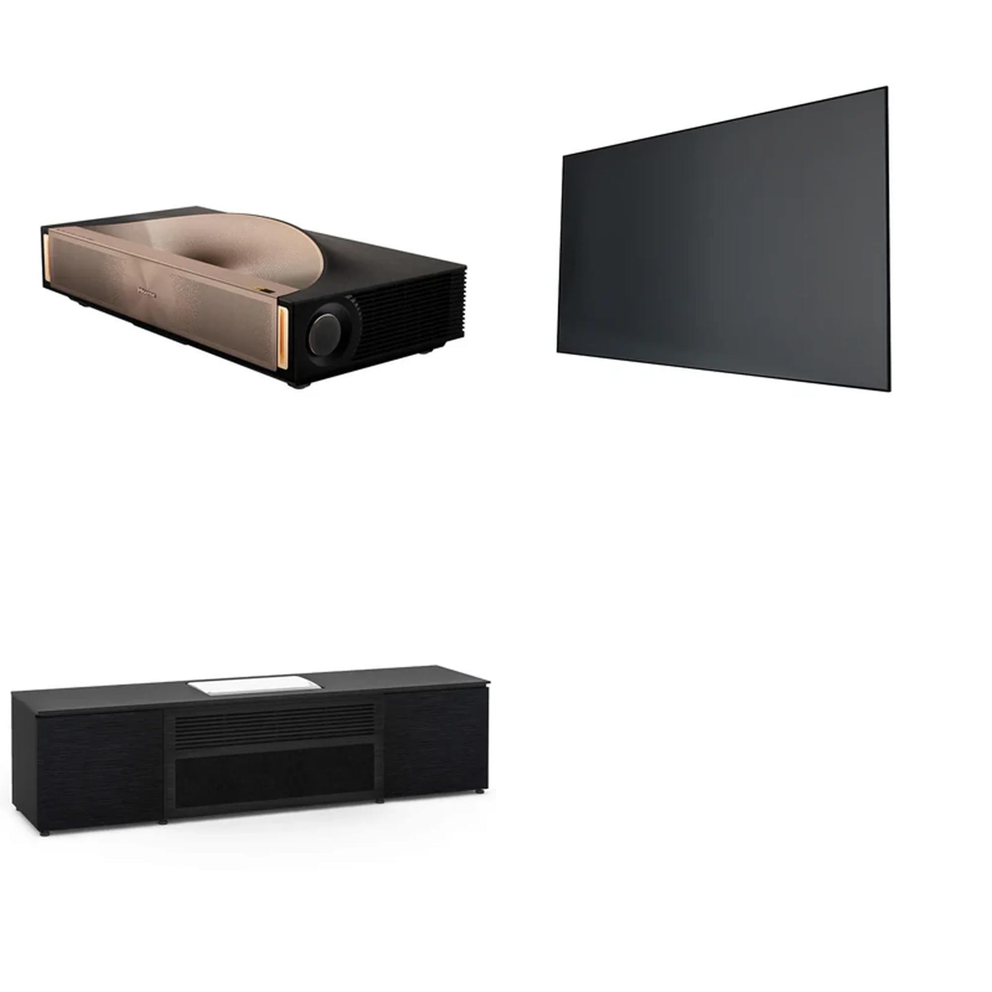 Hisense L9Q + Spectra Vantage 100" UST Fixed Frame Screen + Salamander Chicago Cabinet Bundle