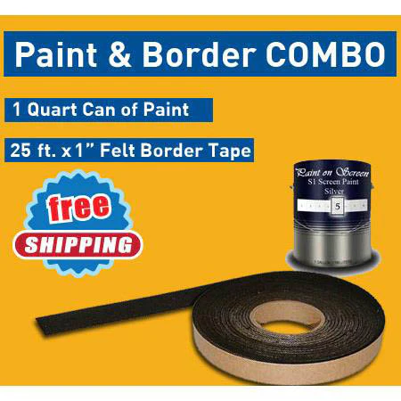Paint on Screen Combo Kit: (1) Q005 and (1) Black Felt Tape Border - (1 inch x 25 feet)