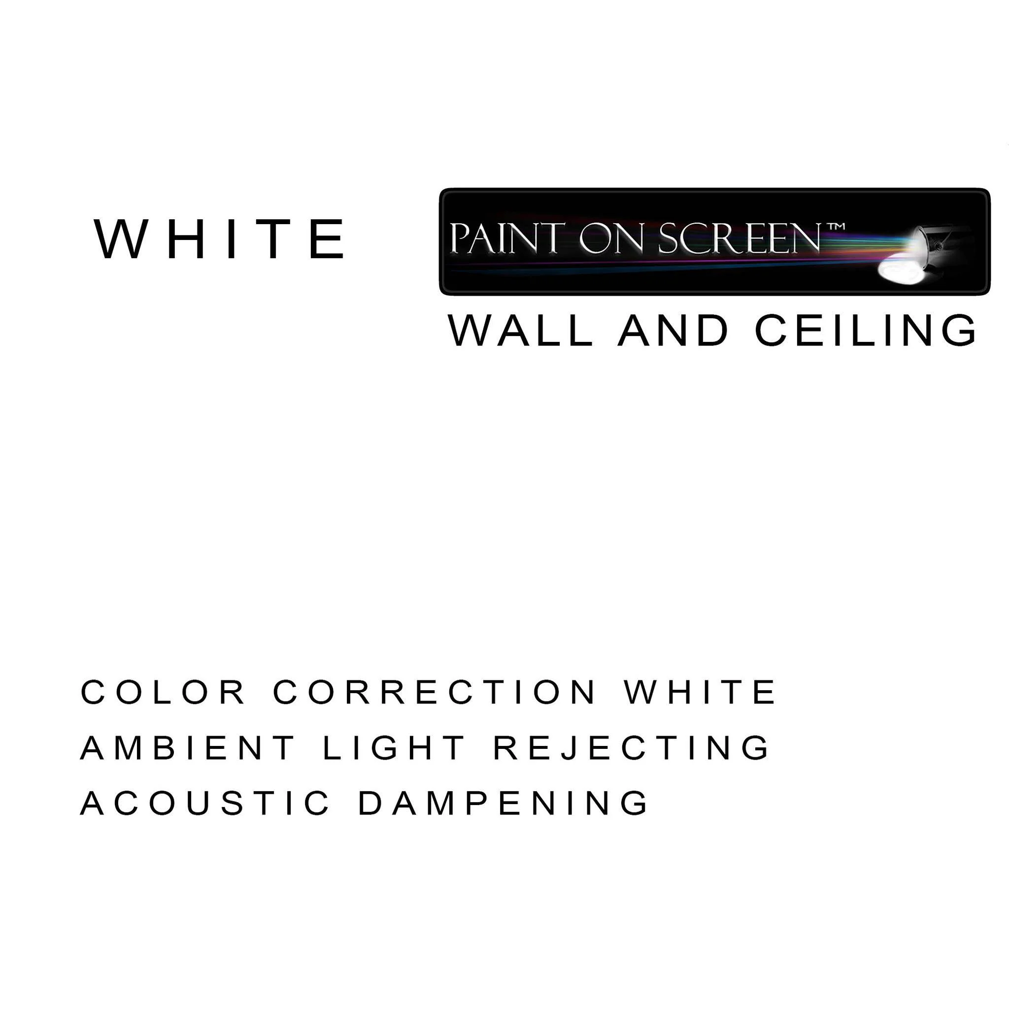 Projector Screen Paint - Wall/Ceiling Ambient Light Rejecting Acoustic Dampening - White - Gallon - Image 2