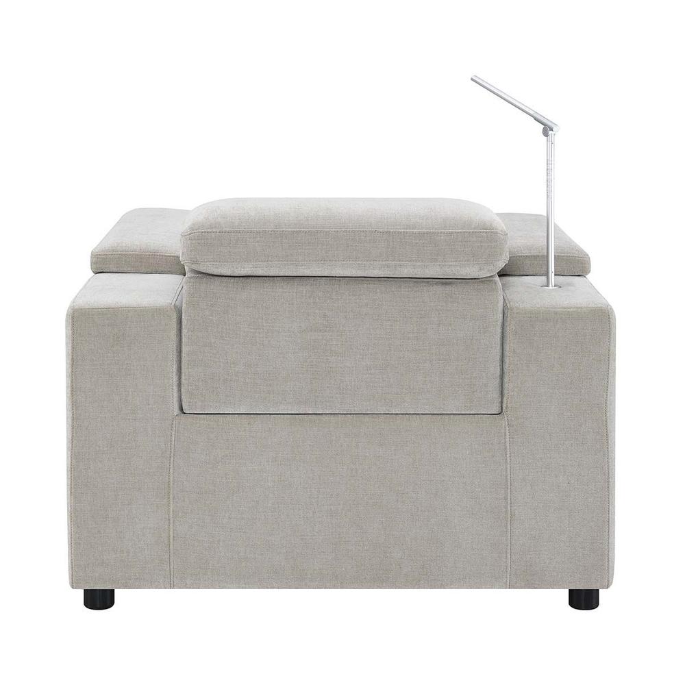 RowOne Calveri Microfiber Fabric 2-Arm Chair Power Recline - Taupe - Image 4