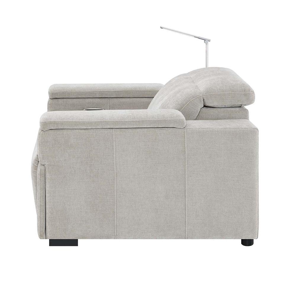 RowOne Calveri Microfiber Fabric 2-Arm Chair Power Recline - Taupe - Image 5