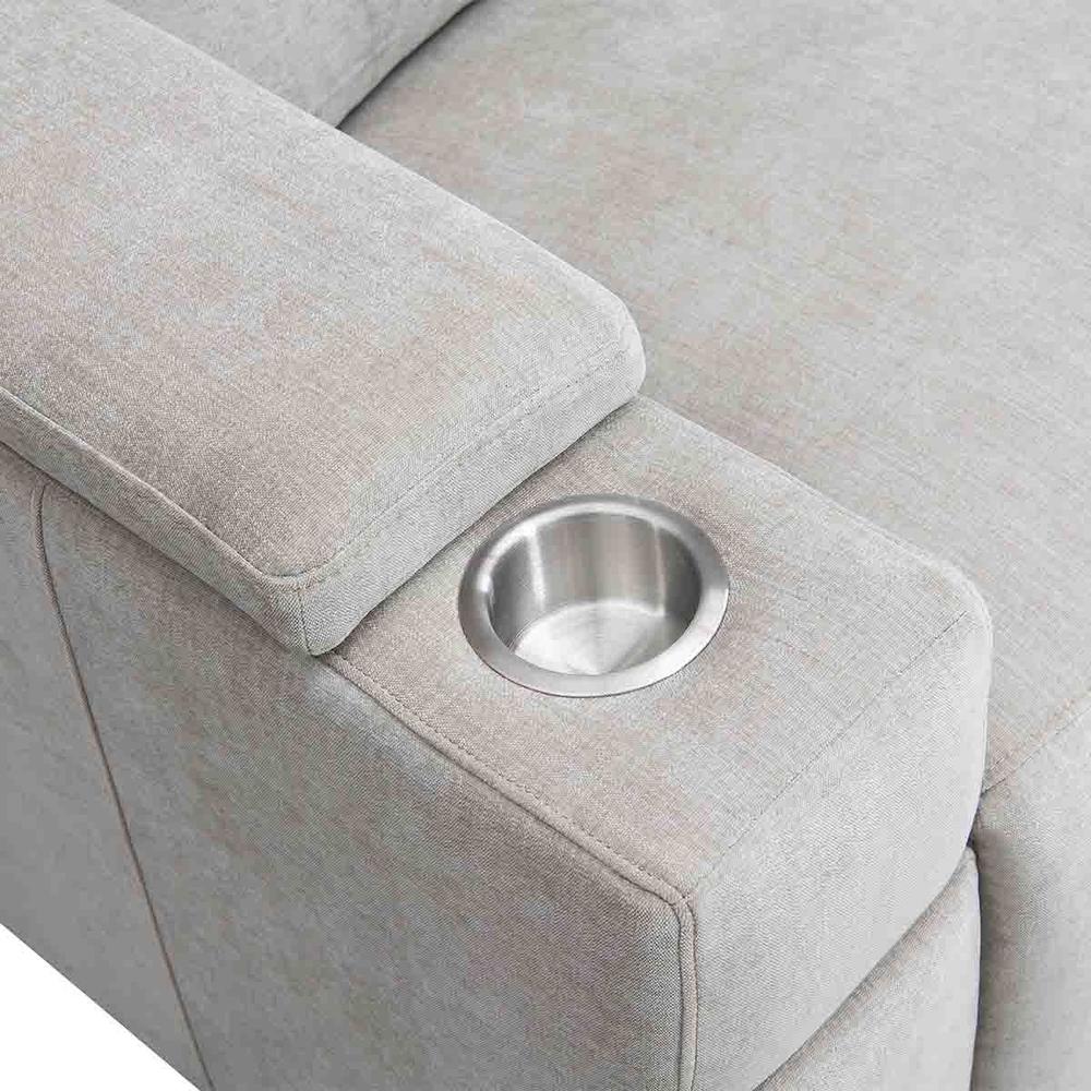 RowOne Calveri Microfiber Fabric 2-Arm Chair Power Recline - Taupe - Image 9