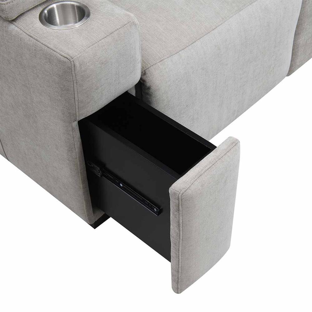 RowOne Calveri Microfiber Fabric 2 Seat Loveseat Power Recline - Taupe - Image 7