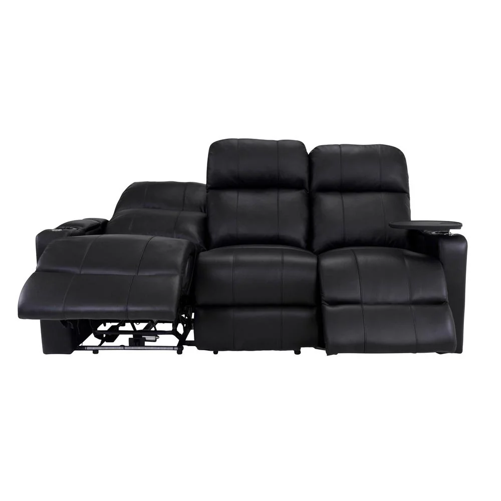 RowOne Prestige Black Leather 3 Seat Sofa Motorized - Image 2