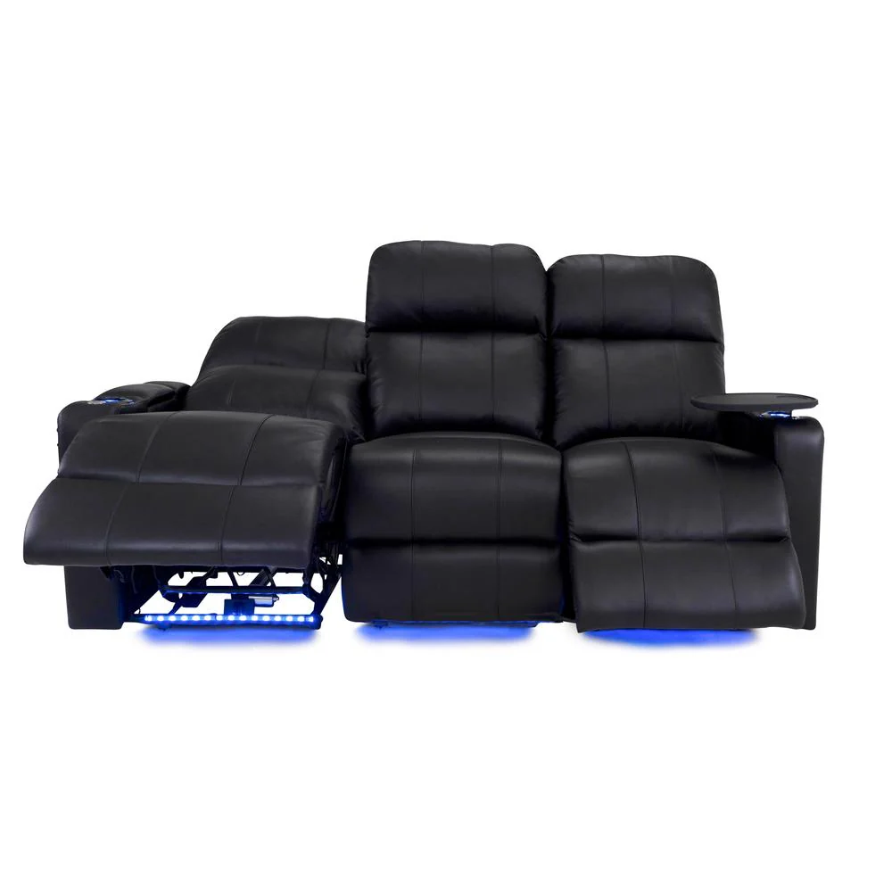 RowOne Prestige Black Leather 3 Seat Sofa Motorized - Image 3