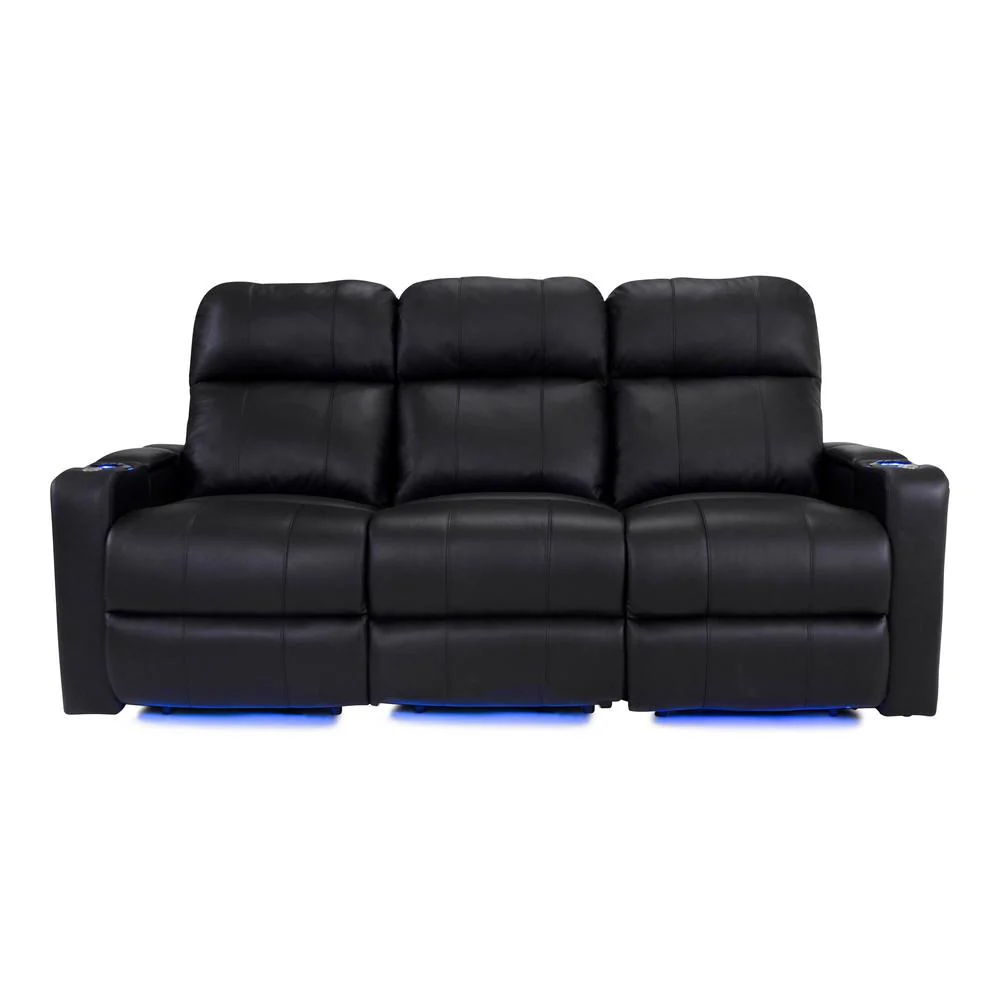 RowOne Prestige Black Leather 3 Seat Sofa Motorized - Image 4