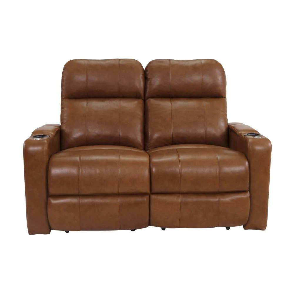 RowOne Prestige Brown Leather 2 Seat Loveseat Motorized - Image 4