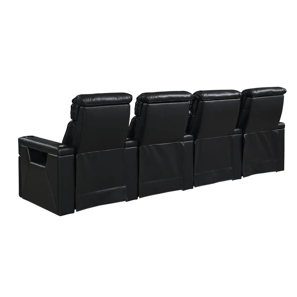 RowOne Rebellion 4 Chair Straight Row Motorized - Black - Image 6
