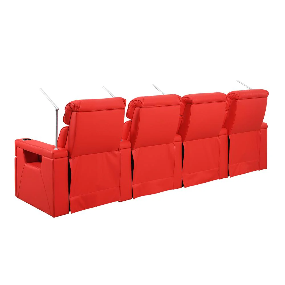 RowOne Rebellion 4 Chair Straight Row Motorized - Red - Image 6