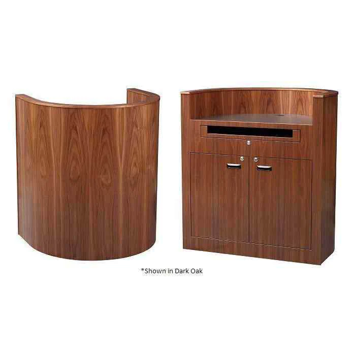Sound-Craft BFV42-Dark Cherry Stained Oak The President Series 48"H Curved Design Podium with Dark Cherry Stained Oak Veneer