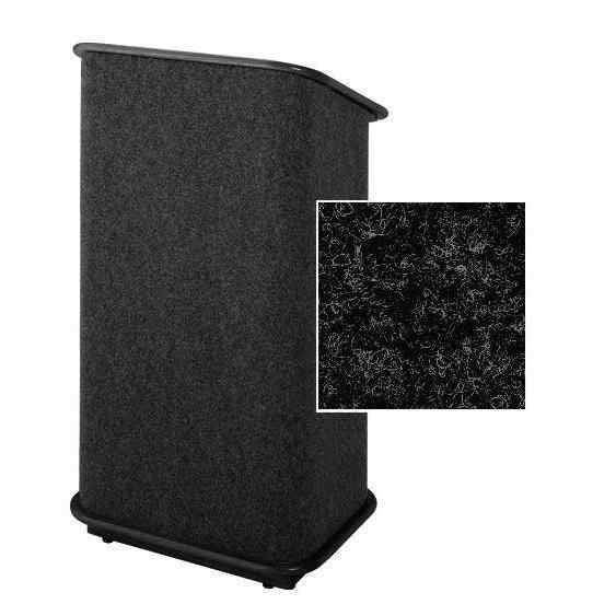 Sound-Craft CMLB-Charcoal Convention Series 48"H Modular Lectern with Charcoal Carpet and Black Wood Trim