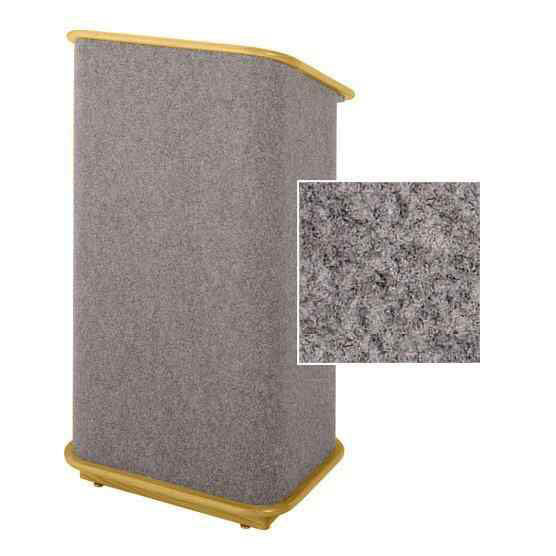 Sound-Craft CMLO-Gunmetal Convention Series 48"H Modular Lectern with Gunmetal Carpet and Natural Oak Wood Trim