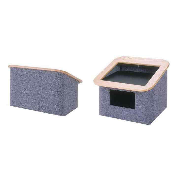 Sound-Craft CTLB-Charcoal Convention Series Tabletop Lectern with Charcoal Carpet and Black Wood Trim - Image 2