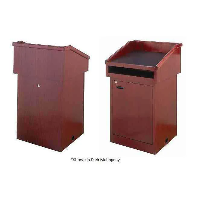 Sound-Craft LT3-Dark Oak Professor Series 47"H Full Floor Lectern with Dark Oak Wood Veneer