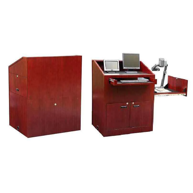 Sound-Craft MML36V-Natural Cherry Presenter Series 48"H x 36"W Multimedia Lectern with Natural Cherry Wood Veneer - Image 2