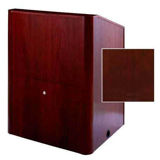 Sound-Craft MMR36V-Dark Cherry Stained Oak Instructor LG Series 48"H x 36"W Multimedia Lectern with Dark Cherry Stained Oak Wood Veneer